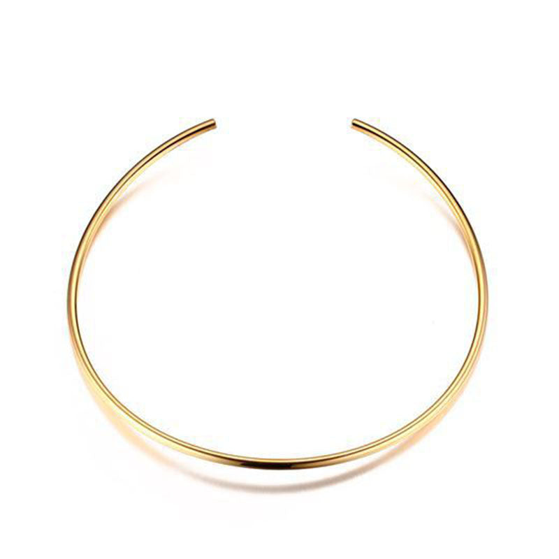 18K Gold-Plated Titanium Steel Simple Collar Necklace 