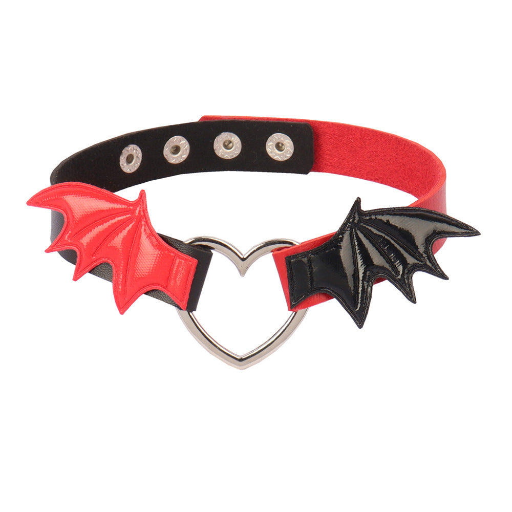 Love Wing Leather Collar Choker