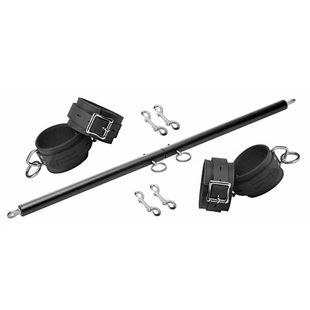 Black Doggy Style Spreader Bar Kit with Cuffs  Bondage Kits