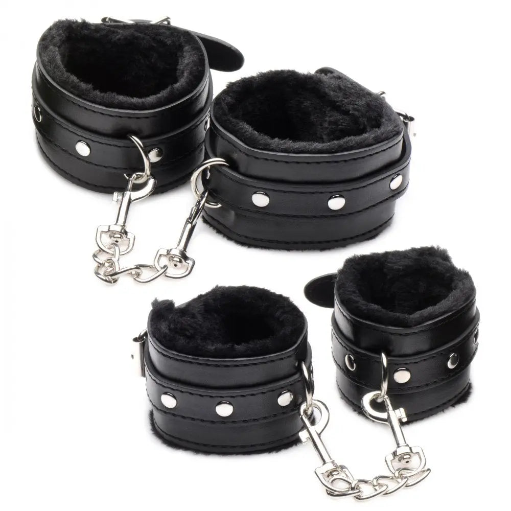 Hook Up 10 Piece Plush Bondage Set  Luxury Leather