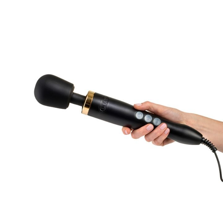 Doxy Wand Vibrator Sex Toy Die Cast - Matte Black / Gold 