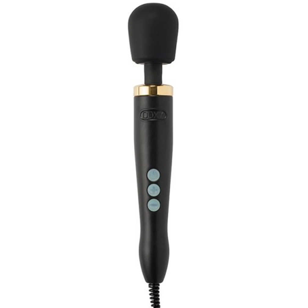 Doxy Wand Vibrator Sex Toy Die Cast - Matte Black / Gold 