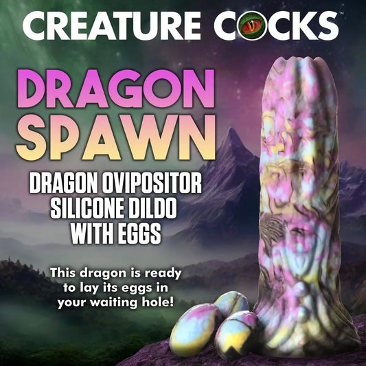 Dragon Spawn Ovipositor Silicone Dildo with Eggs 