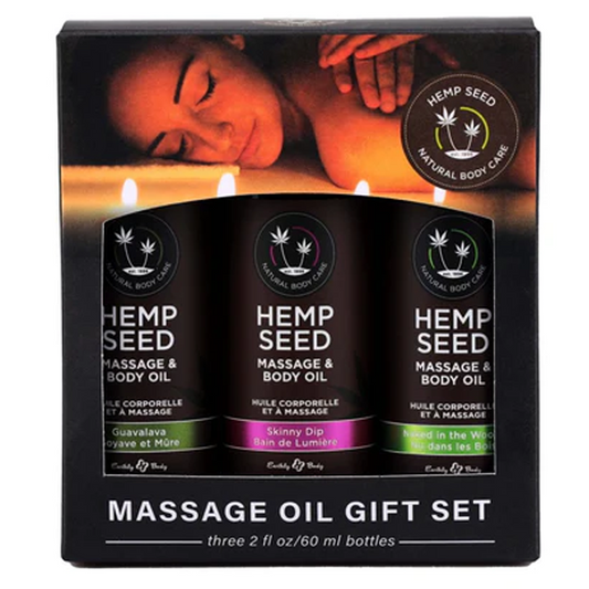 Massage Oil Trio Gift Set: Naked in the Woods, Skinny Dip, Guavalava 2 fl oz / 60 ml 