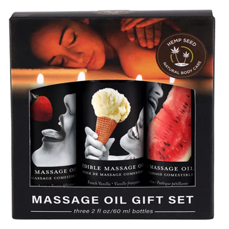 Edible Massage Oil Gift Set: Original 2 fl oz / 60 ml 