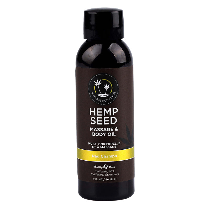 Hemp Seed Massage & Body Oil Nag Champa 2 fl oz / 60 ml 