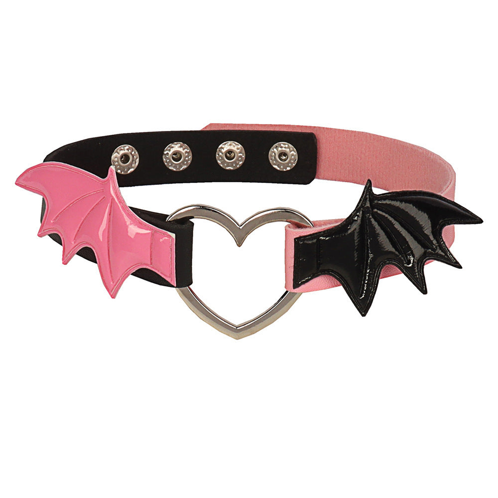 Love Wing Leather Collar Choker