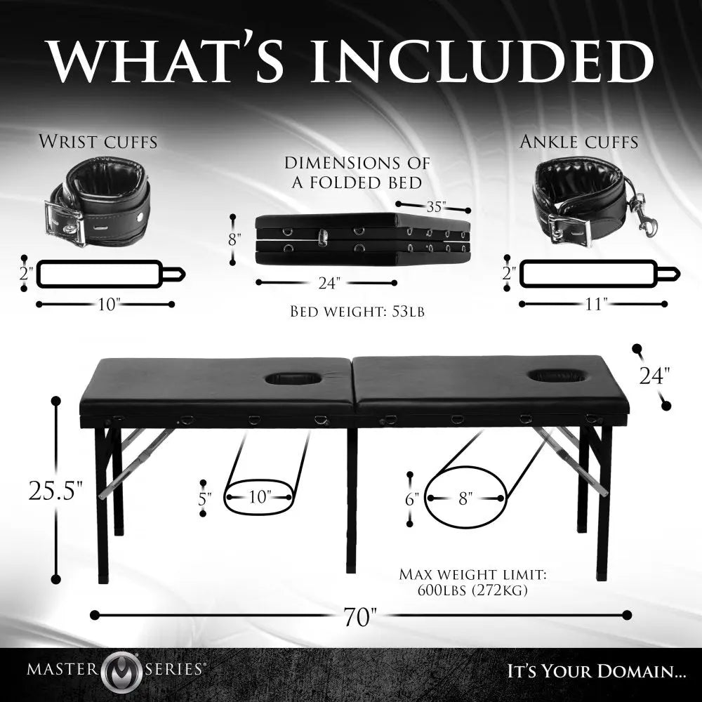 Extreme Bondage Table Heavy-Duty Multi-Position BDSM Restraint Table  Dungeon Furniture and Accessories