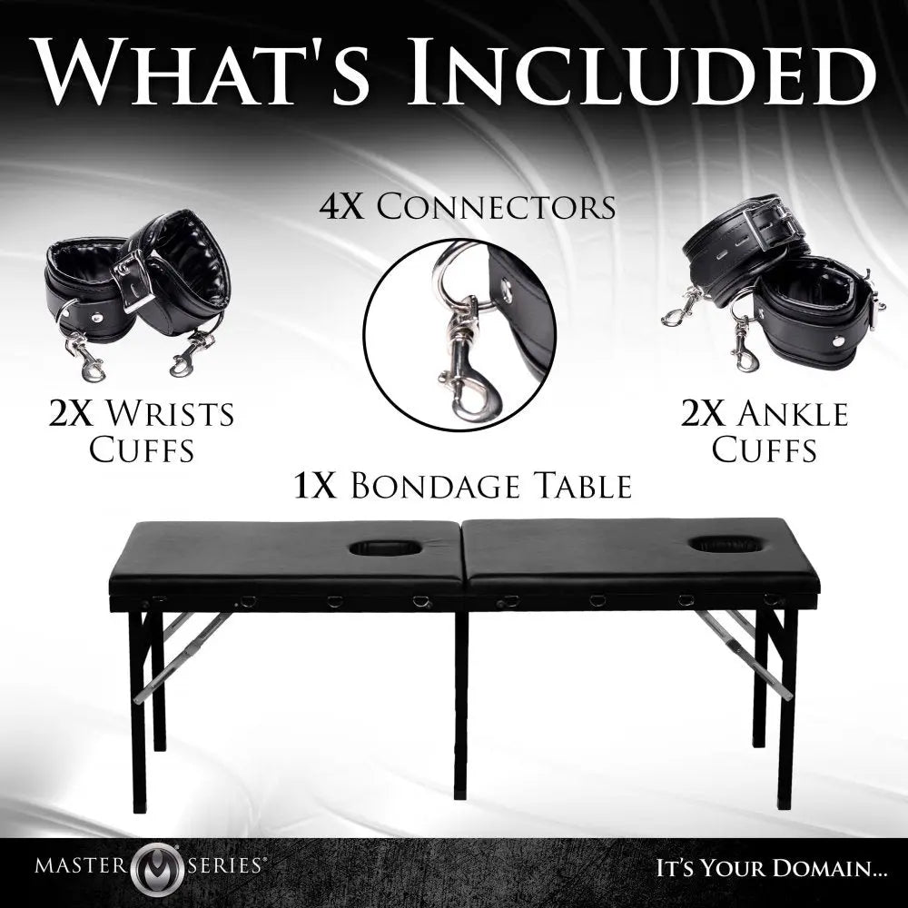 Extreme Bondage Table Heavy-Duty Multi-Position BDSM Restraint Table  Dungeon Furniture and Accessories