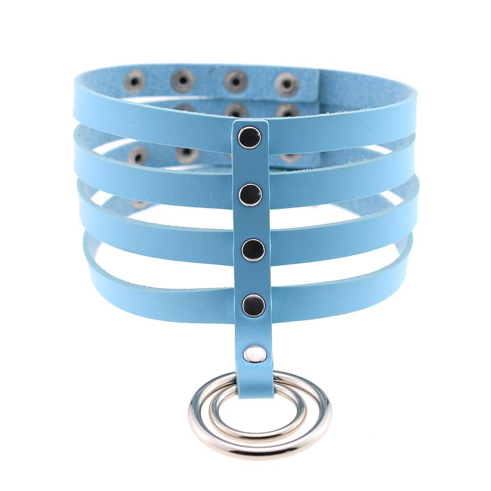 Exaggerated Harajuku Style PU Leather BDSM Collar 