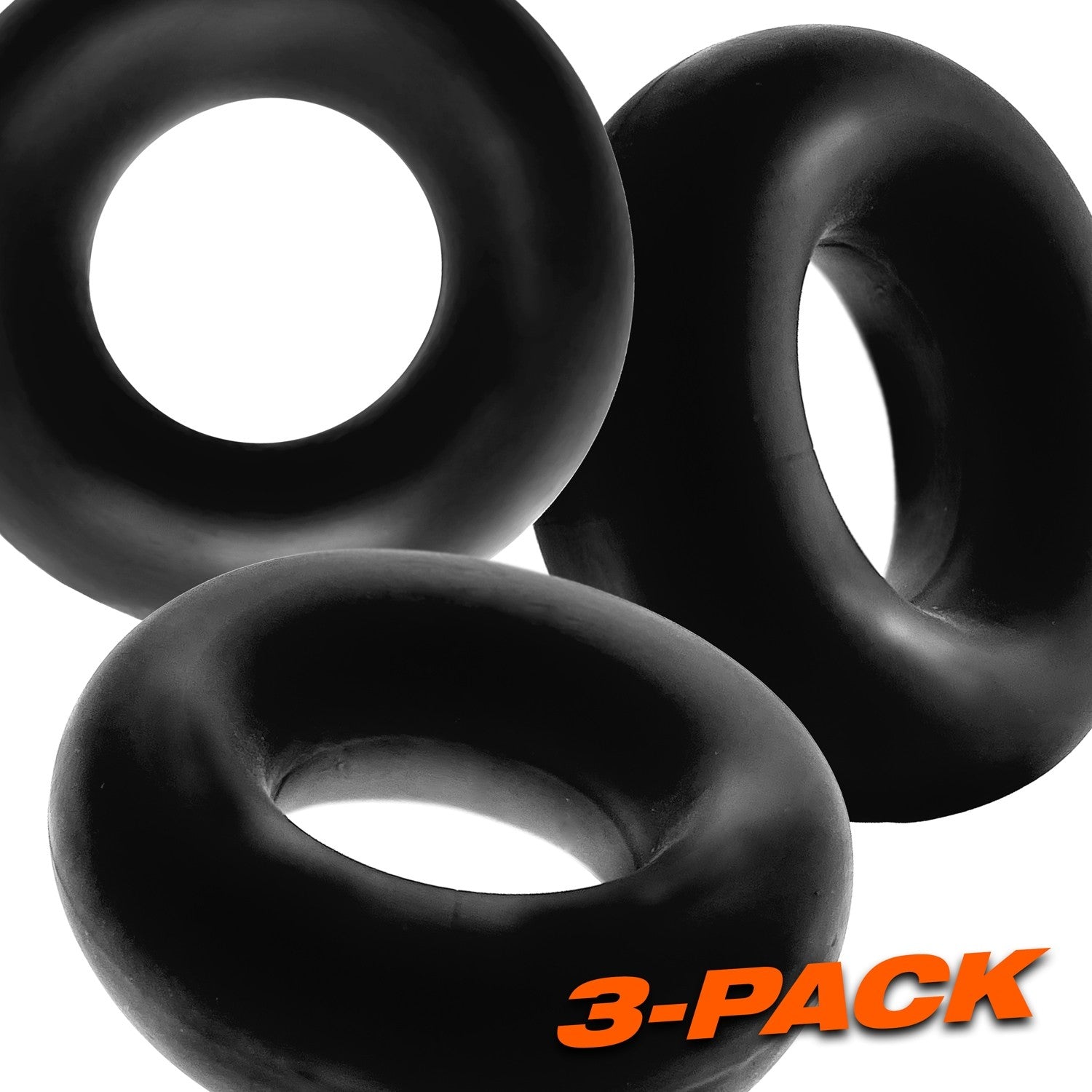 Oxballs FAT WILLY, 3-pack jumbo cockrings - BLACK 