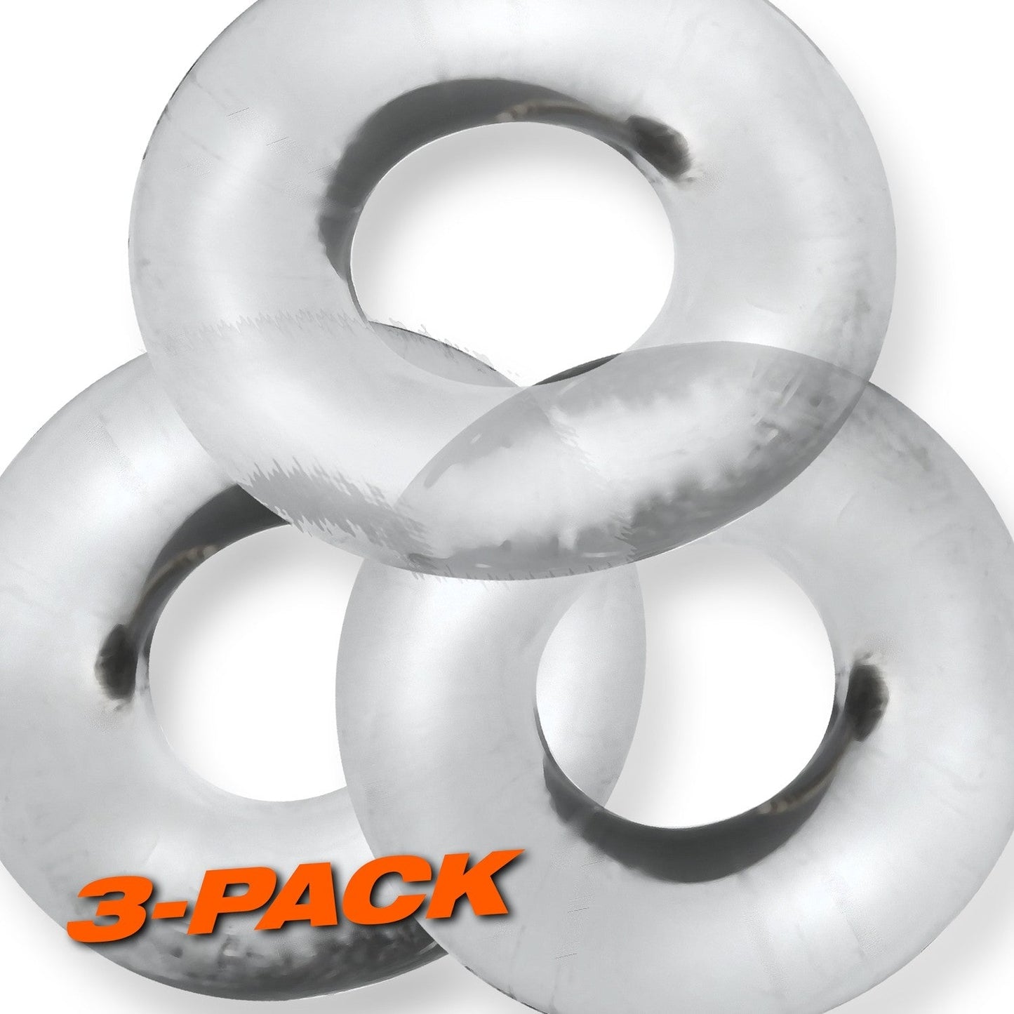 Oxballs FAT WILLY, 3-pack jumbo cockrings - CLEAR 