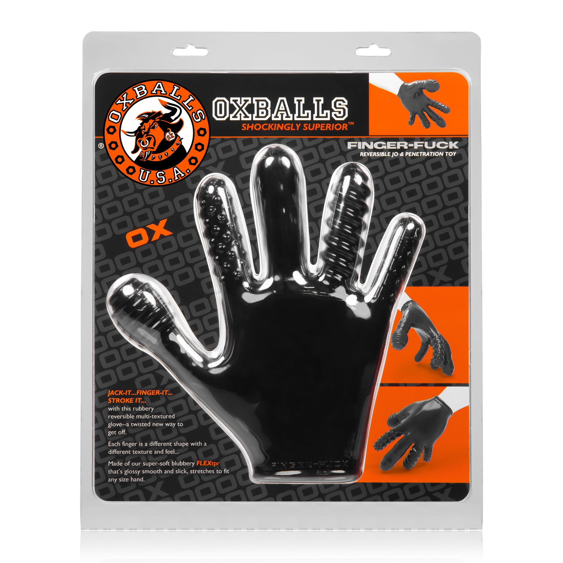 FINGER FUCK glove BLACK OXBALLS