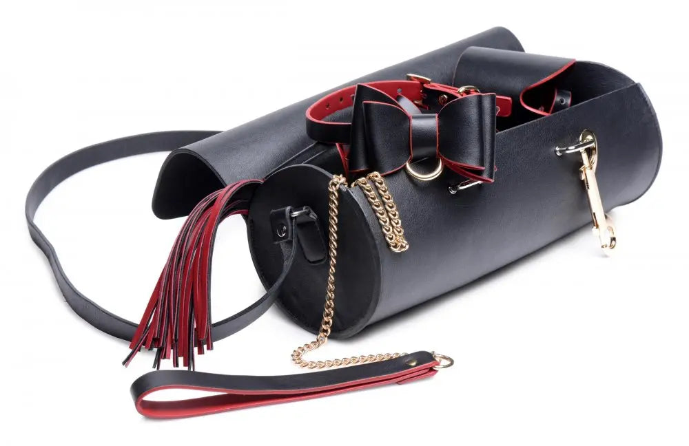 Black and Red Bow Bondage Set with Carry Case - Bound By Desire