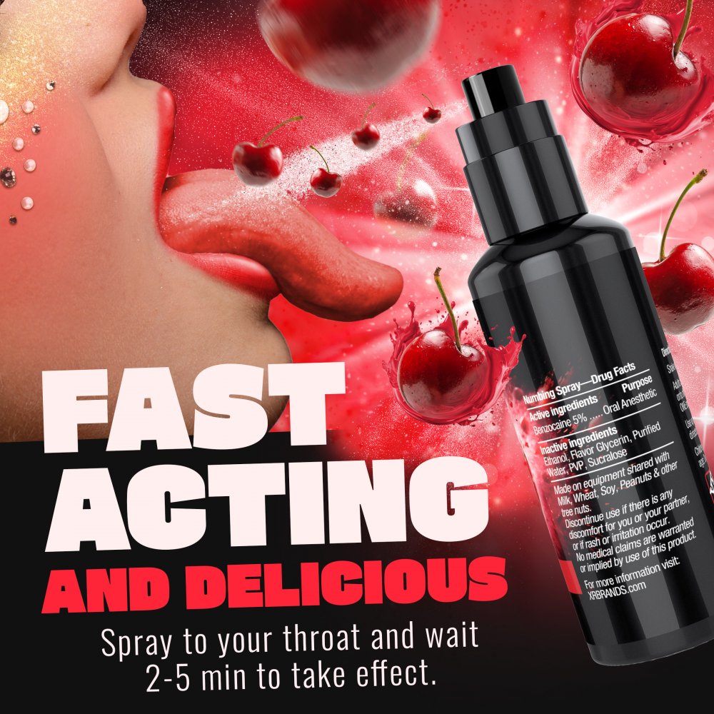 Deep Throat Cherry Numbing Spray Give Better Blow Jobs  Lubes, Lotions and Accessories