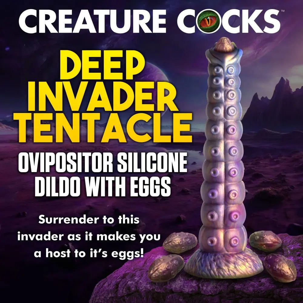 Deep Invader Silicone Tentacle Ovipositor Dildo with Eggs  Dildos