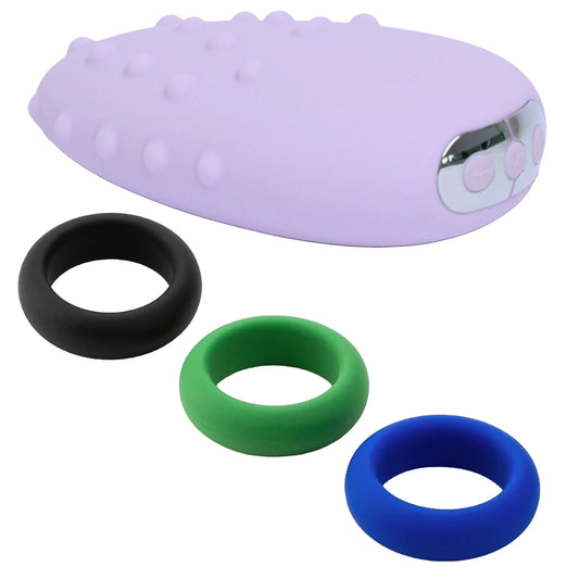 Mimi Deux Double Sided Clitoral Vibrator Lilac + GWP 3 Pack Silicone C-rings 