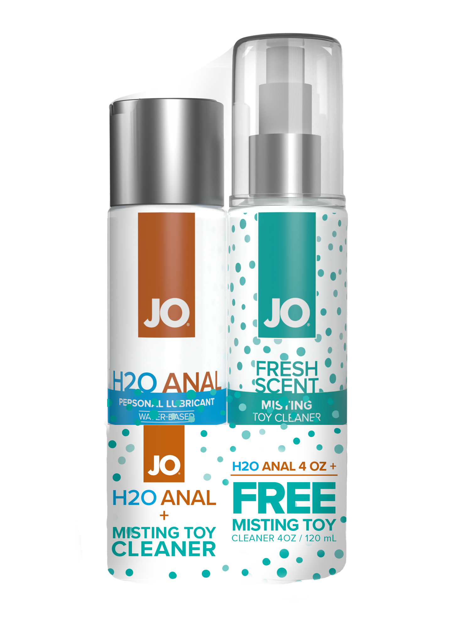 JO H2O Anal Original Lubricant 4oz + GWP JO Misting Toy Cleaner 4oz 