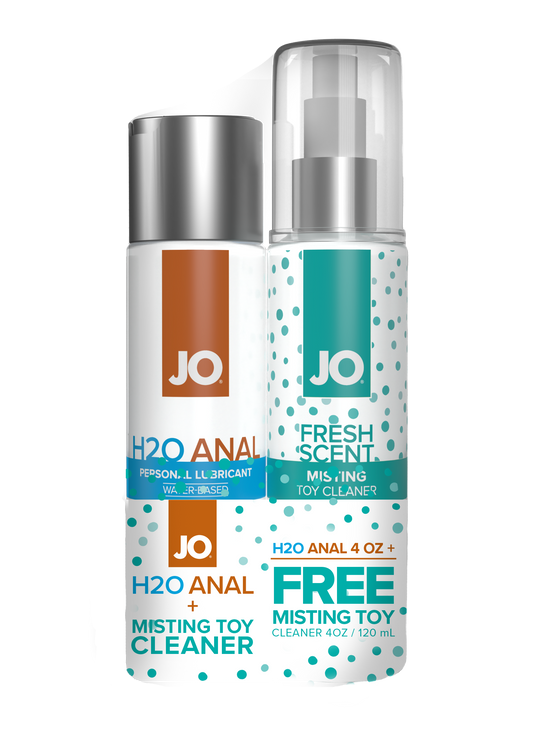 JO H2O Anal Original Lubricant 4oz + GWP JO Misting Toy Cleaner 4oz 