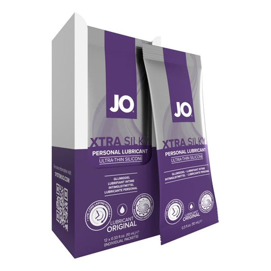 JO Xtra Silky Silicone Foil Display Box - 12 x 10mL 