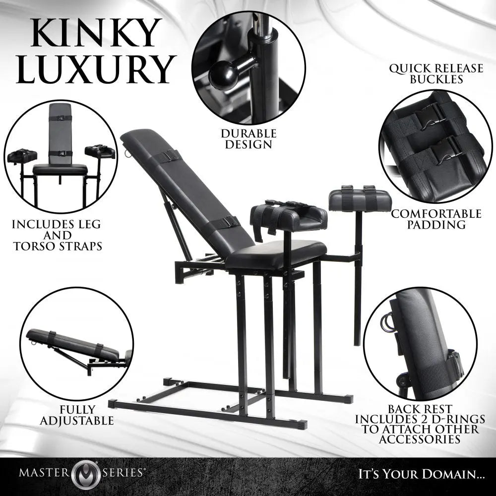 Obedience Adjustable Bondage Chair Versatile BDSM Furniture for Premium Restraint Play  Dungeon Furniture and Accessories