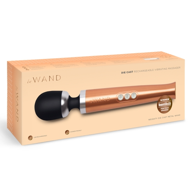 Die Cast Rechargeable Vibrating Massager - Rose Gold 