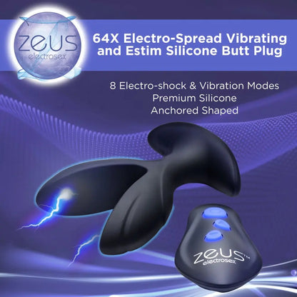64X Electro-Spread Vibrating and Estim Silicone Butt Plug  Electro