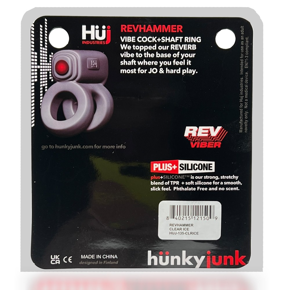 REVHAMMER, shaft vibe ring, TAR ICE w/ Red Vibe 