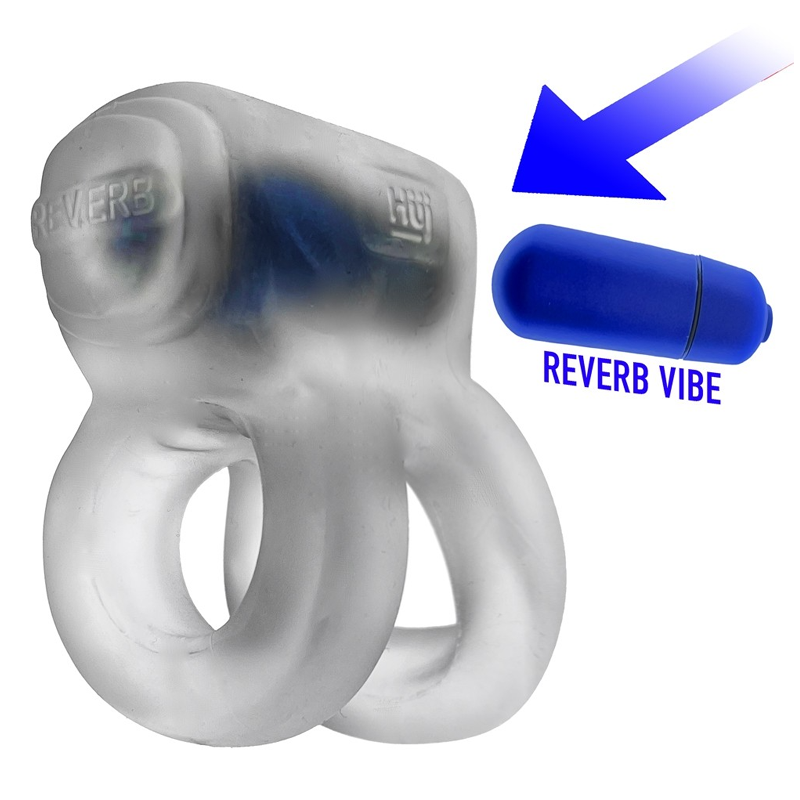 REVHAMMER, shaft vibe ring, CLEAR ICE w/ Blue Vibe 