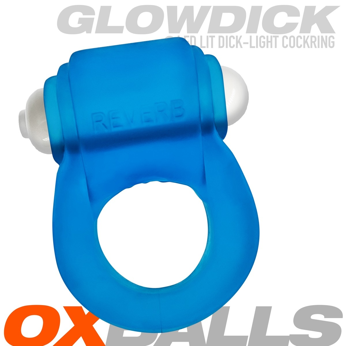 GLOWDICK, cockring with LED, BLUE ICE 