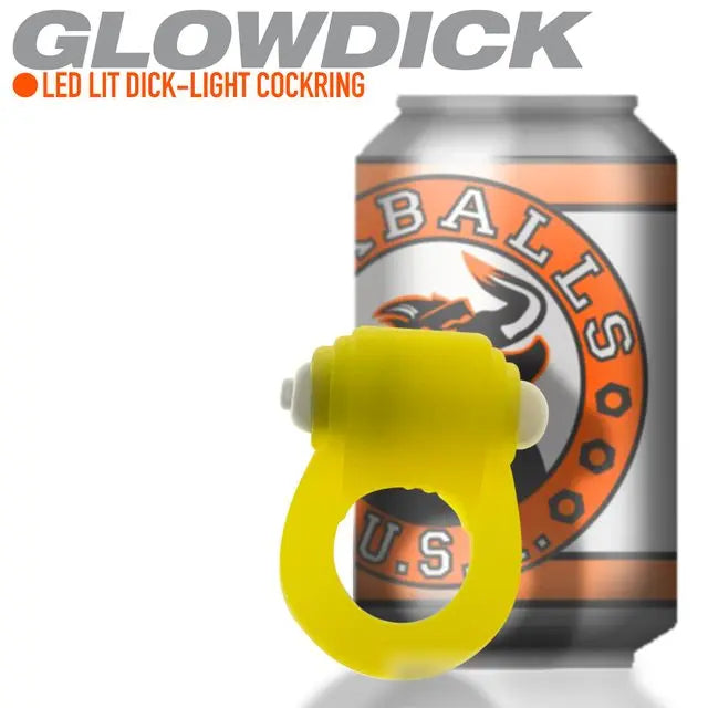 GLOWDICK, cockring with LED, YELLOW ICE 