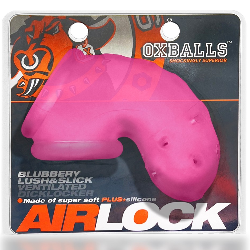 AIRLOCK, air-lite vented chastity, PINK ICE OXBALLS