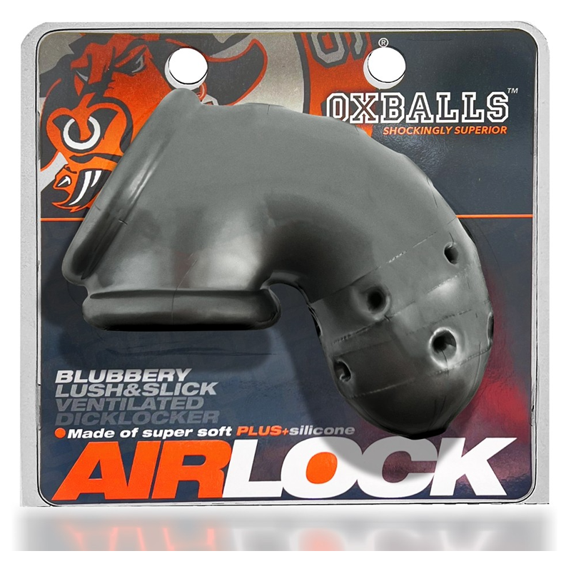 AIRLOCK, air-lite vented chastity, STEEL OXBALLS