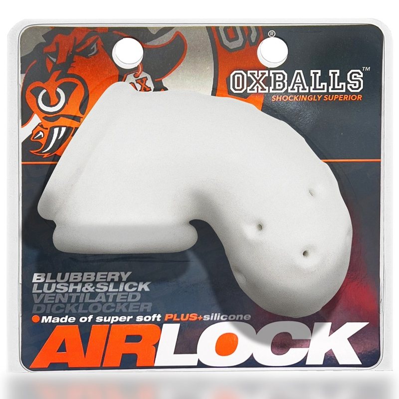 AIRLOCK, air-lite vented chastity, WHITE ICE 