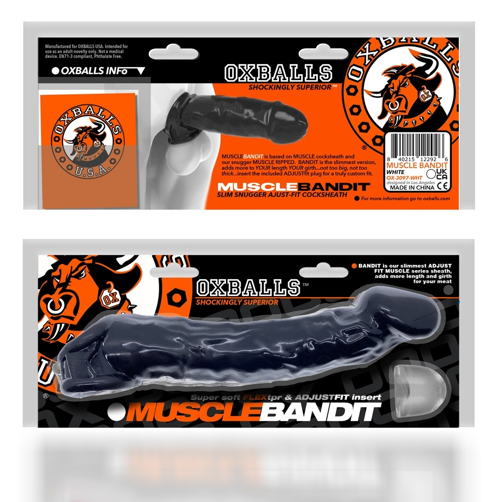 MUSCLE BANDIT, slimmest muscle cocksheath, BLACK OXBALLS