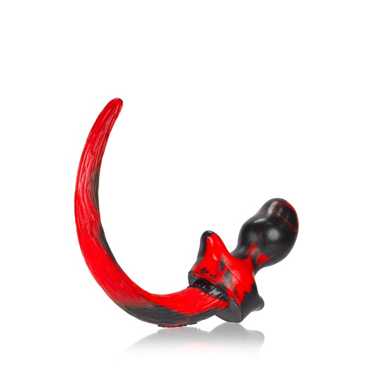 BEAGLE, puppy tail buttplug, RED SWIRL, Medium 