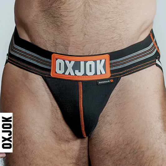 SLINGJOCK, upthrust slider-strap jock, BLACK IRON, SMALL  For Him