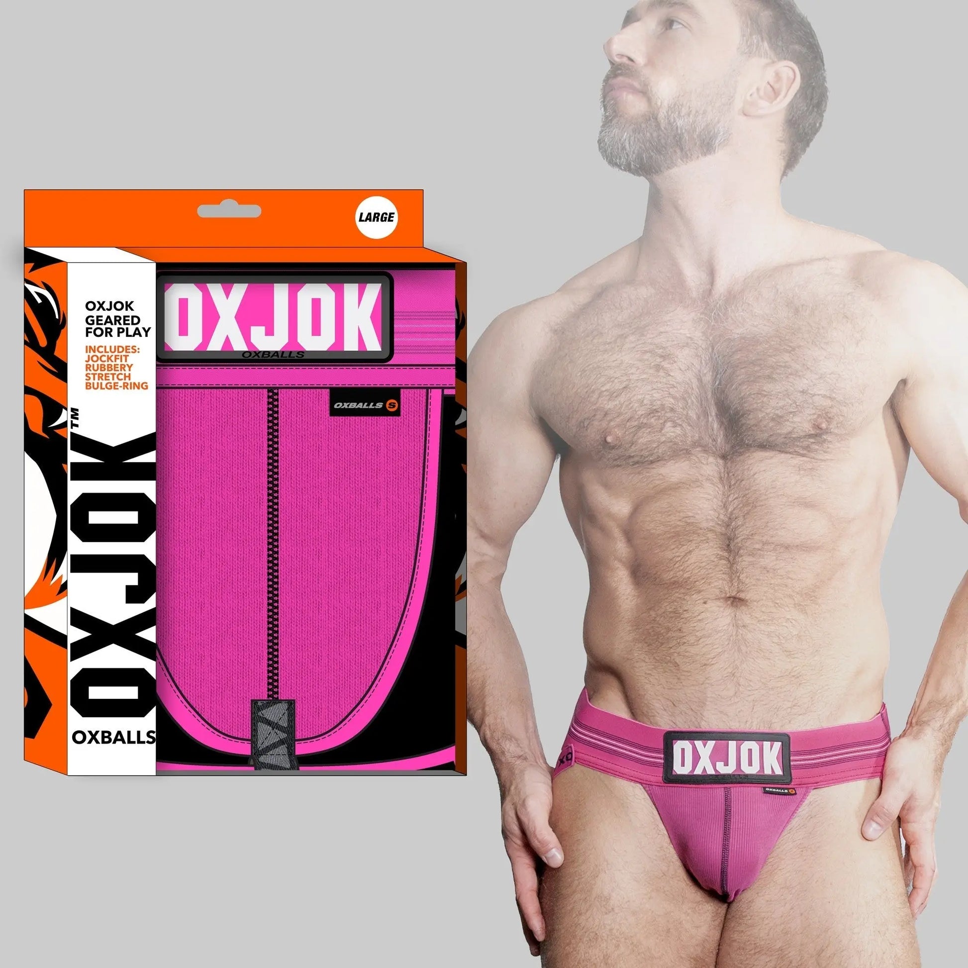 SLINGJOCK, upthrust slider-strap jock, PINK SKY, SMALL  For Him