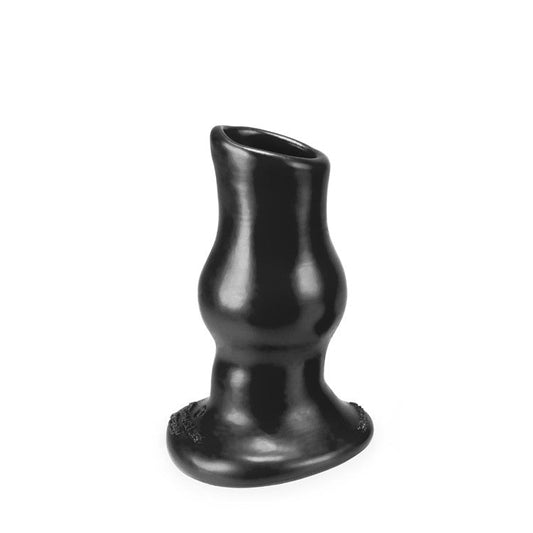 PIGHOLE DEEP-1, hollow plug - BLACK - SMALL OXBALLS