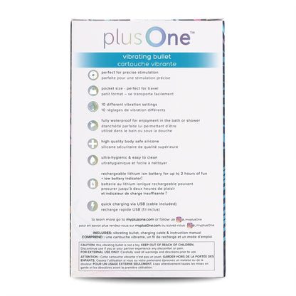 plusOne Waterproof and Rechargeable Vibrating Bullet