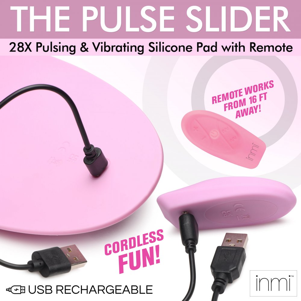 The Pulse Slider 28X Pulsing and Vibrating Silicone Pad with Remote 