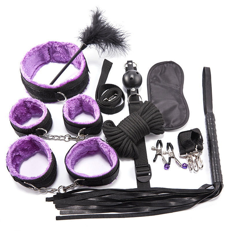 purple leather bondage set