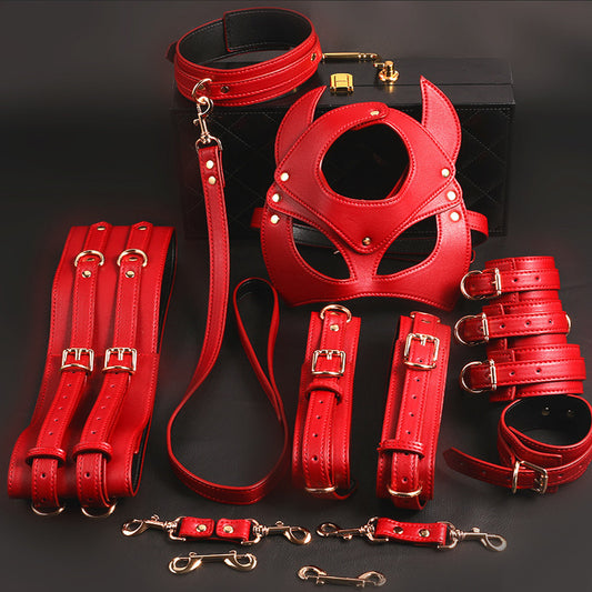 red bdsm outfit bondage gear