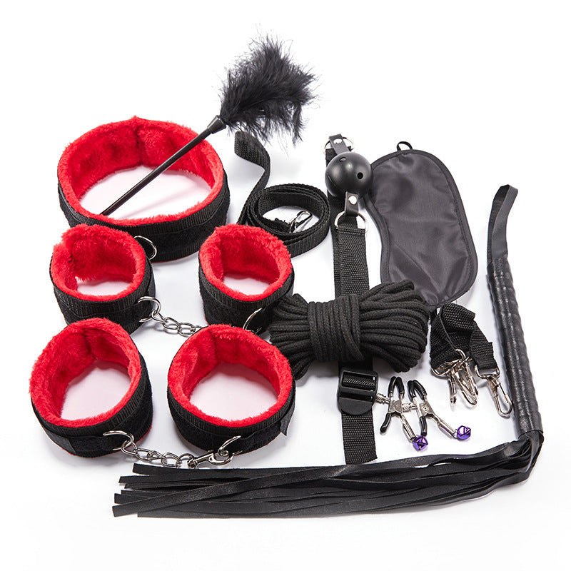 red leather bondage set