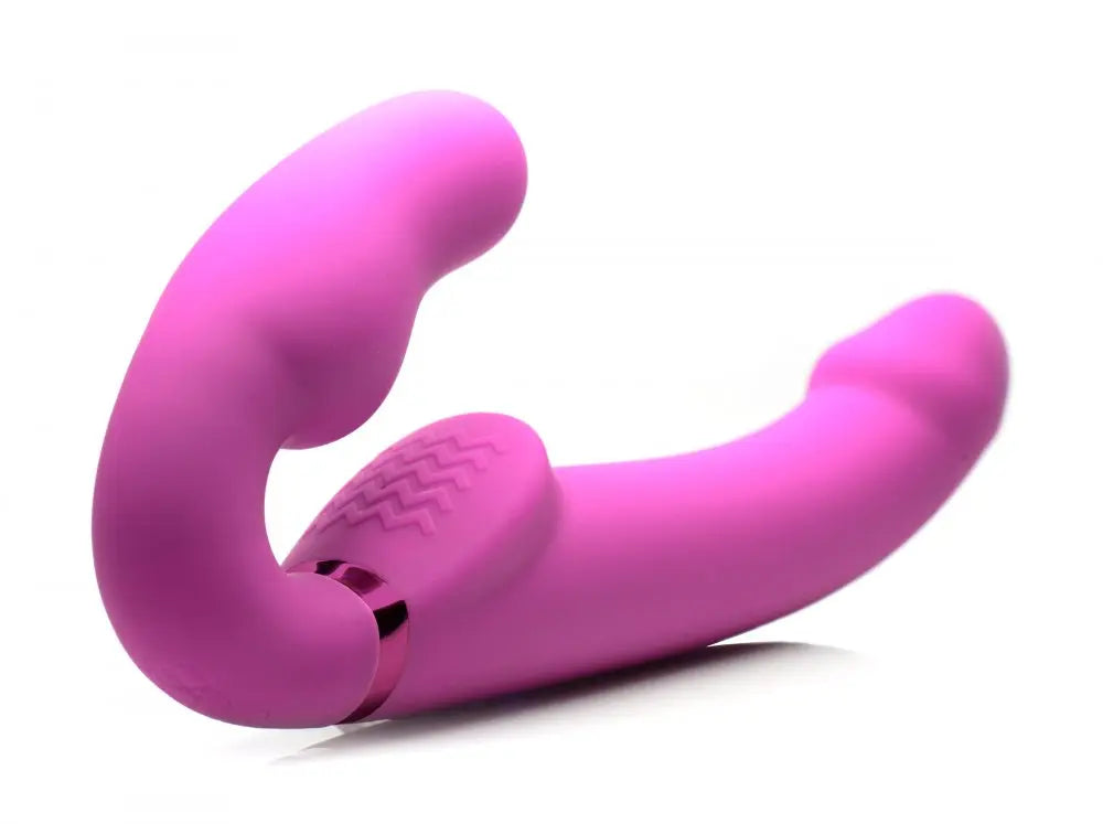 World's First Remote Control Inflatable Vibrating Silicone Ergo Fit Strapless Strap-On - Bound By Desire