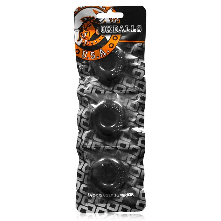 Oxballs RINGER, 3-pack of DO-NUT-1 - BLACK 