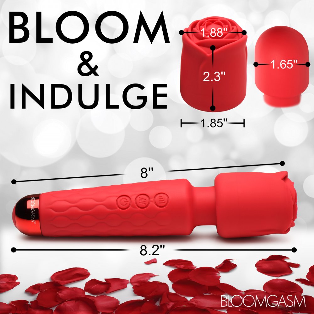 Deluxe Silicone Rose Wand Sex Toy 