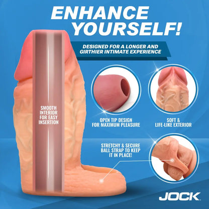 rx-sleeve-penis-sleeve-girth-sex-toy-for-men-Enhancers Silicone Penis Extension Sleeve - Light  Penis Extenders and Sleeves