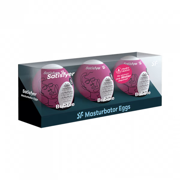 Masturbator Egg 3er Set (Bubble) Violet 