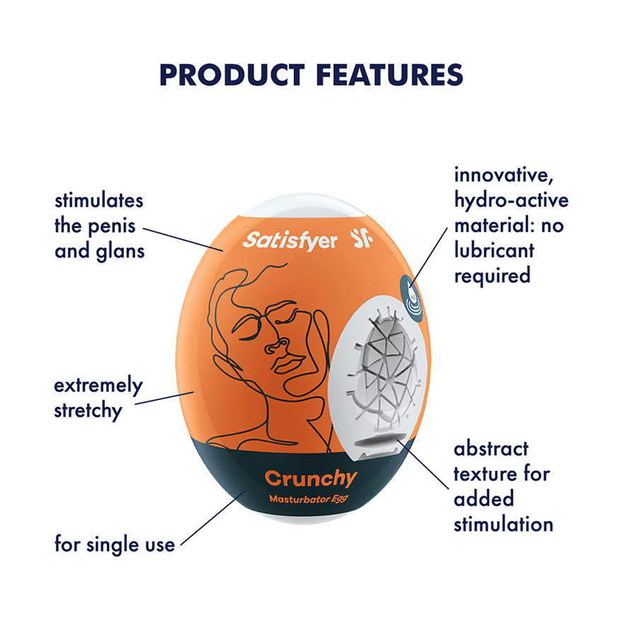 Masturbator Egg Single (Crunchy) Orange 